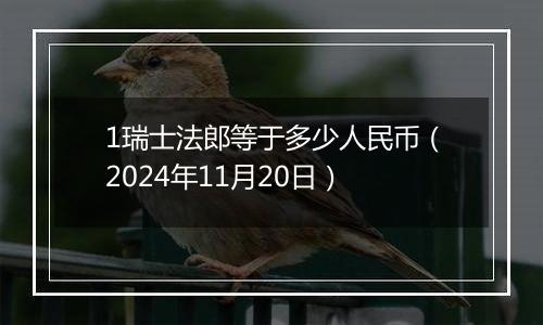 1瑞士法郎等于多少人民币（2024年11月20日）