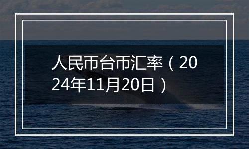 人民币台币汇率（2024年11月20日）