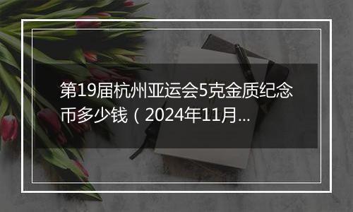 第19届杭州亚运会5克金质纪念币多少钱（2024年11月20日）