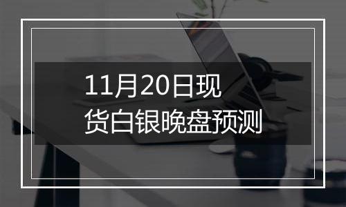 11月20日现货白银晚盘预测