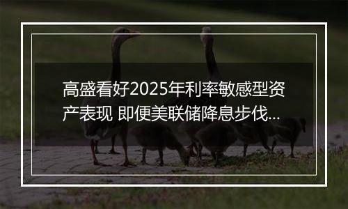 高盛看好2025年利率敏感型资产表现 即便美联储降息步伐或放缓