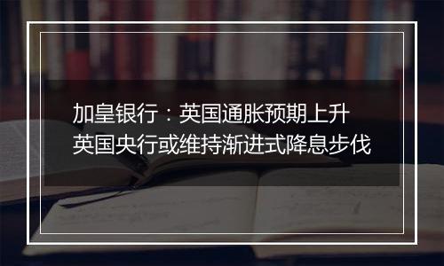 加皇银行：英国通胀预期上升 英国央行或维持渐进式降息步伐