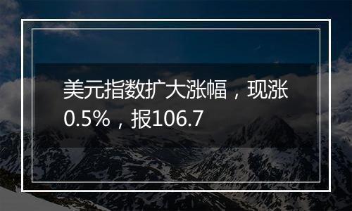 美元指数扩大涨幅，现涨0.5%，报106.7