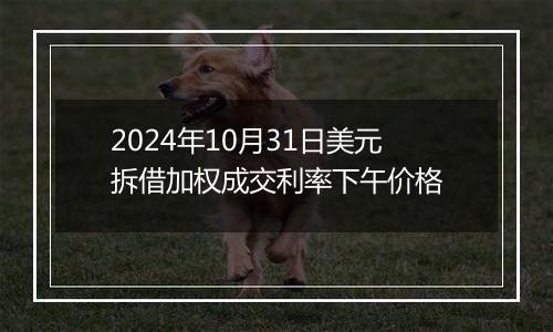 2024年10月31日美元拆借加权成交利率下午价格