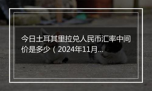 今日土耳其里拉兑人民币汇率中间价是多少（2024年11月21日）