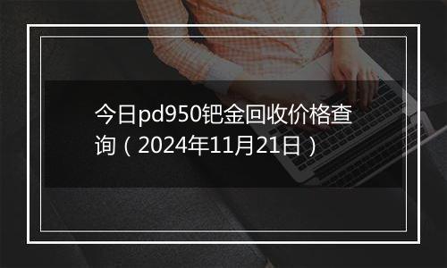 今日pd950钯金回收价格查询（2024年11月21日）