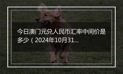 今日澳门元兑人民币汇率中间价是多少（2024年10月31日）