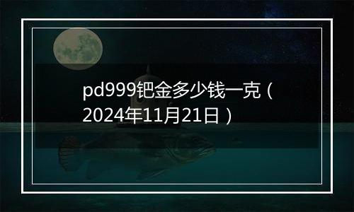 pd999钯金多少钱一克（2024年11月21日）