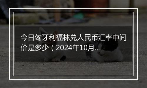 今日匈牙利福林兑人民币汇率中间价是多少（2024年10月31日）