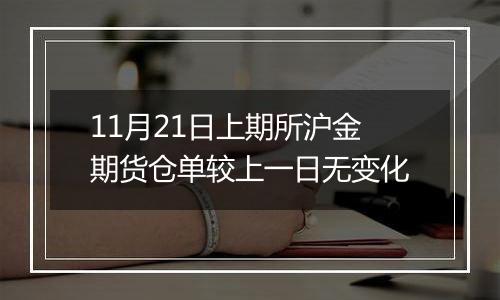 11月21日上期所沪金期货仓单较上一日无变化