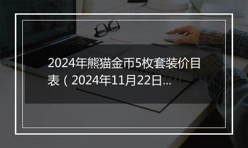 2024年熊猫金币5枚套装价目表（2024年11月22日）