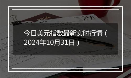 今日美元指数最新实时行情（2024年10月31日）