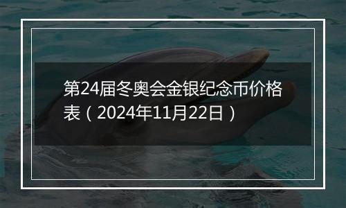 第24届冬奥会金银纪念币价格表（2024年11月22日）