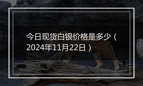 今日现货白银价格是多少（2024年11月22日）