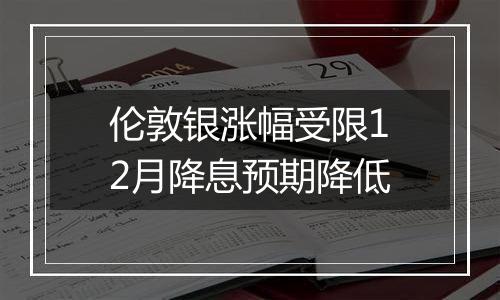 伦敦银涨幅受限12月降息预期降低