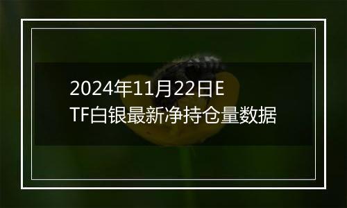 2024年11月22日ETF白银最新净持仓量数据