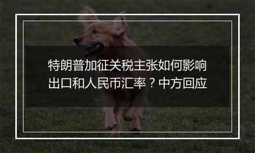 特朗普加征关税主张如何影响出口和人民币汇率？中方回应