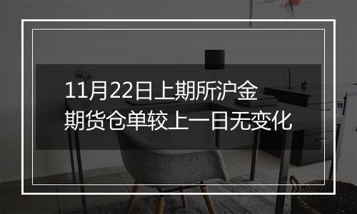 11月22日上期所沪金期货仓单较上一日无变化