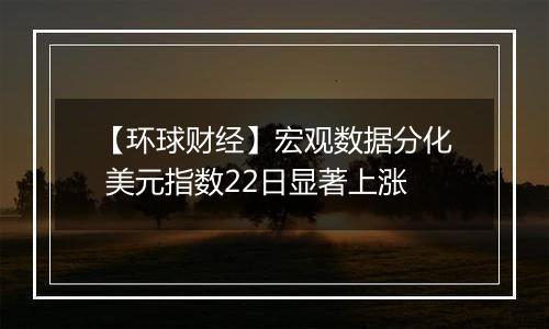 【环球财经】宏观数据分化 美元指数22日显著上涨