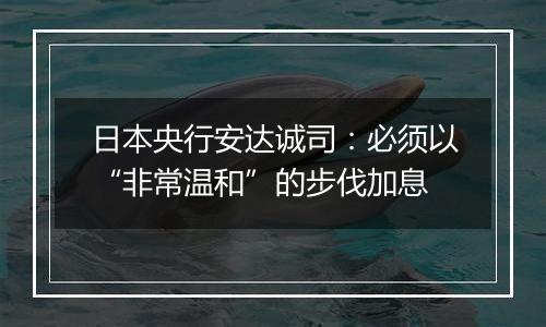 日本央行安达诚司：必须以“非常温和”的步伐加息