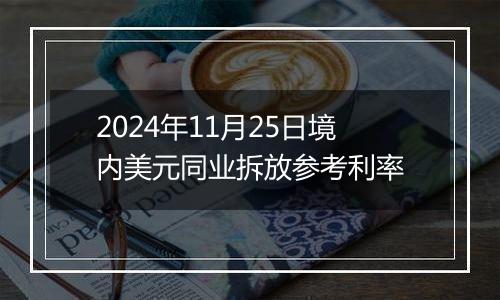 2024年11月25日境内美元同业拆放参考利率