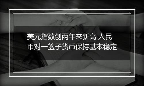 美元指数创两年来新高 人民币对一篮子货币保持基本稳定