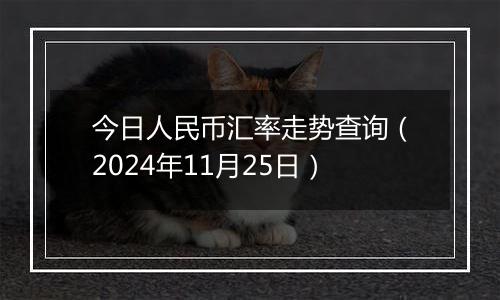 今日人民币汇率走势查询（2024年11月25日）