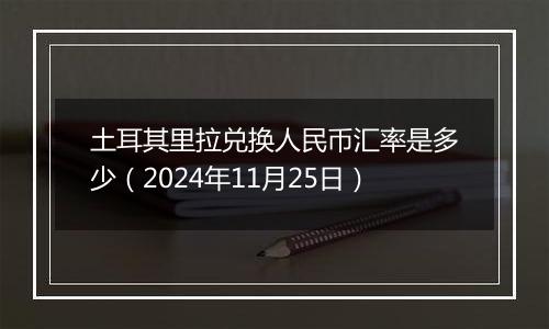 土耳其里拉兑换人民币汇率是多少（2024年11月25日）