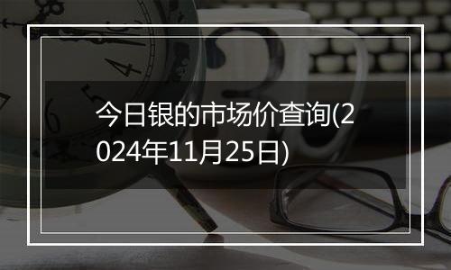 今日银的市场价查询(2024年11月25日)