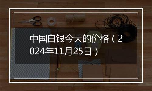 中国白银今天的价格（2024年11月25日）