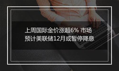 上周国际金价涨超6% 市场预计美联储12月或暂停降息