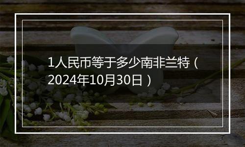 1人民币等于多少南非兰特（2024年10月30日）