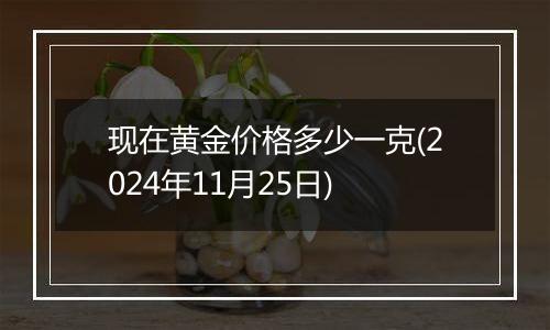 现在黄金价格多少一克(2024年11月25日)