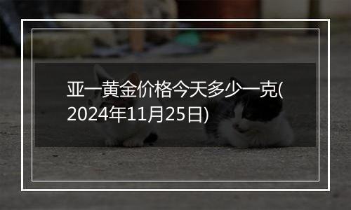 亚一黄金价格今天多少一克(2024年11月25日)