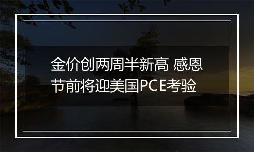 金价创两周半新高 感恩节前将迎美国PCE考验