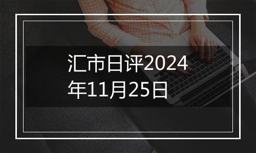 汇市日评2024年11月25日