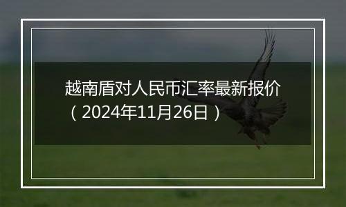 越南盾对人民币汇率最新报价（2024年11月26日）