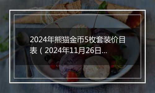 2024年熊猫金币5枚套装价目表（2024年11月26日）