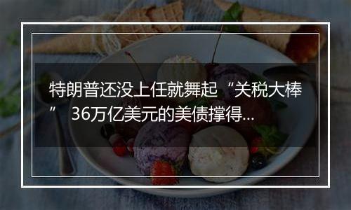 特朗普还没上任就舞起“关税大棒” 36万亿美元的美债撑得住吗？