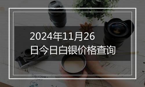 2024年11月26日今日白银价格查询