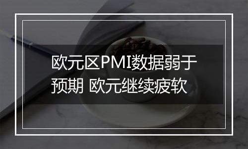 欧元区PMI数据弱于预期 欧元继续疲软