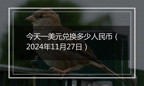 今天一美元兑换多少人民币（2024年11月27日）