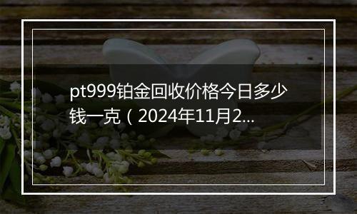 pt999铂金回收价格今日多少钱一克（2024年11月27日）