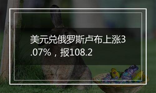 美元兑俄罗斯卢布上涨3.07%，报108.2