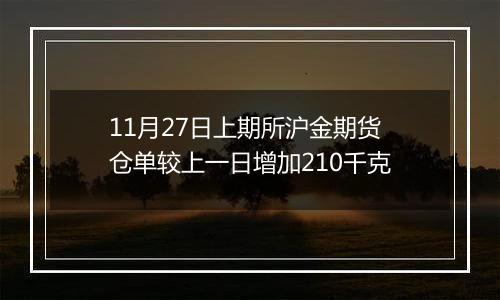 11月27日上期所沪金期货仓单较上一日增加210千克