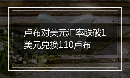 卢布对美元汇率跌破1美元兑换110卢布