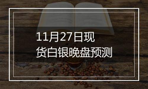 11月27日现货白银晚盘预测