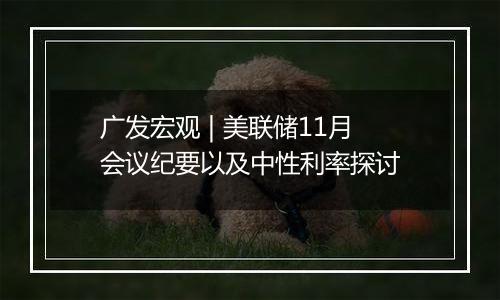 广发宏观 | 美联储11月会议纪要以及中性利率探讨