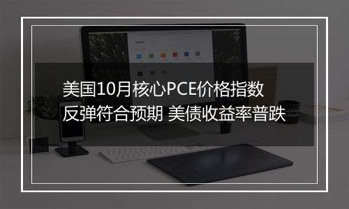 美国10月核心PCE价格指数反弹符合预期 美债收益率普跌