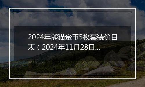 2024年熊猫金币5枚套装价目表（2024年11月28日）